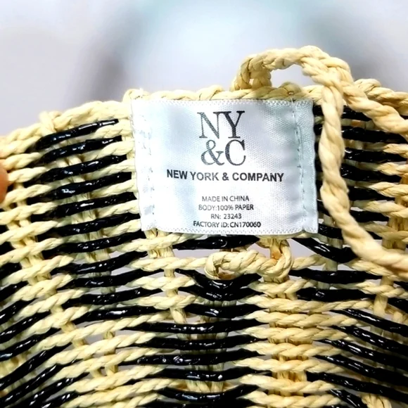 NY & COMPANY Circle, Black & Cream Shoulder Bag New With Tags Vacation Vibes - Picture 8 of 9